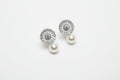 Crystal and pearl wedding earrings stud