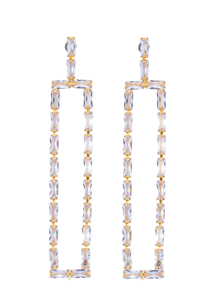 Baguette Cz Rectangle Earring
