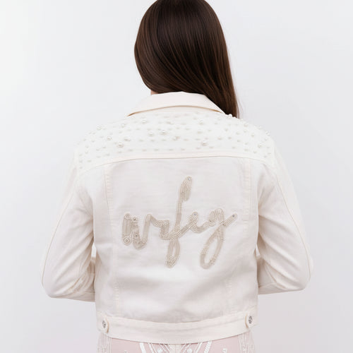 Classic Pearl Beaded Wifey Jacket: