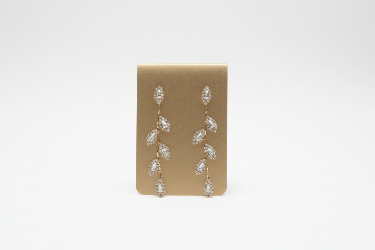 Crystal Leaf Earrings
