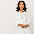 Leather Bridal Jacket: L / Modern / White