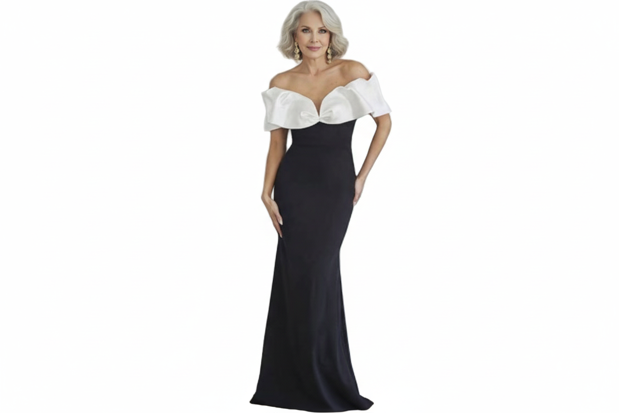 black and white mother of bride dresses Natalia Dress