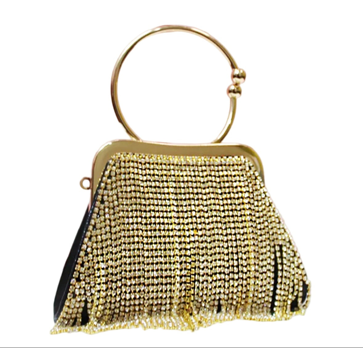 Rhinestone Handle Bag Elegant Evening Clutch Crystal Embellished Handle For Party Night Out