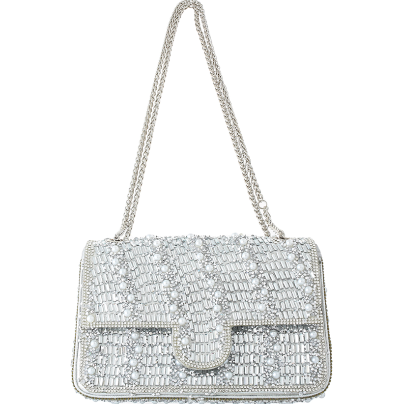 Rhinestone Pearl Stud Design Shoulder Bag An Elegant Evening Handbag For Stylish Women