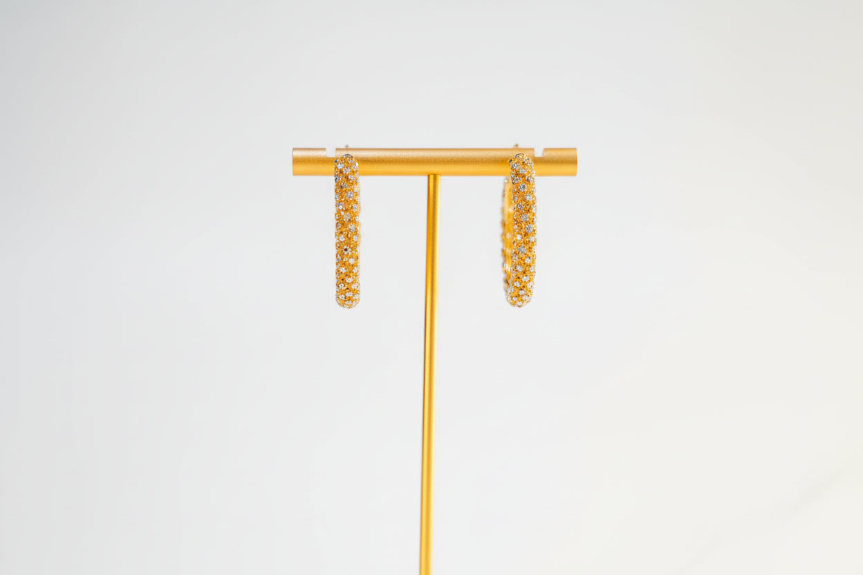 Quarter Gold Glitz Hoops