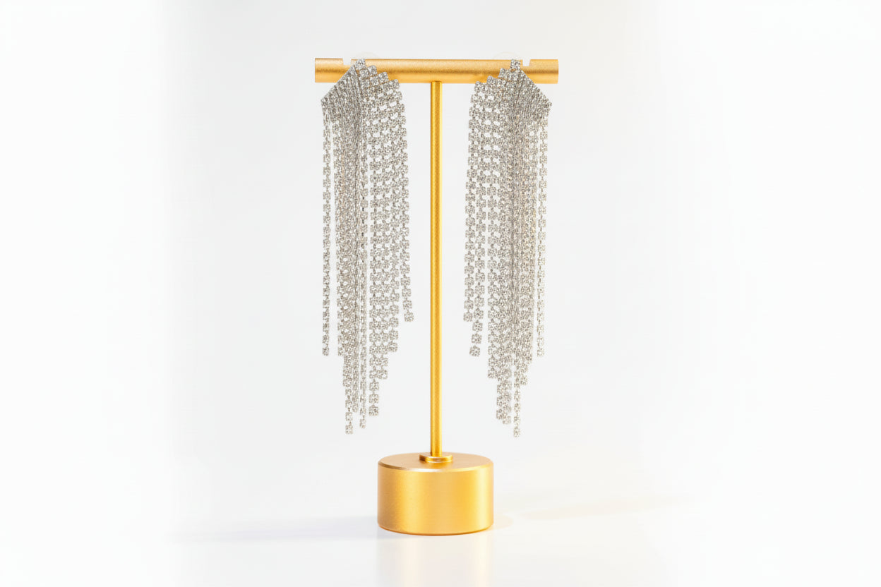 Silver Chain & Diamond Kite Dangles