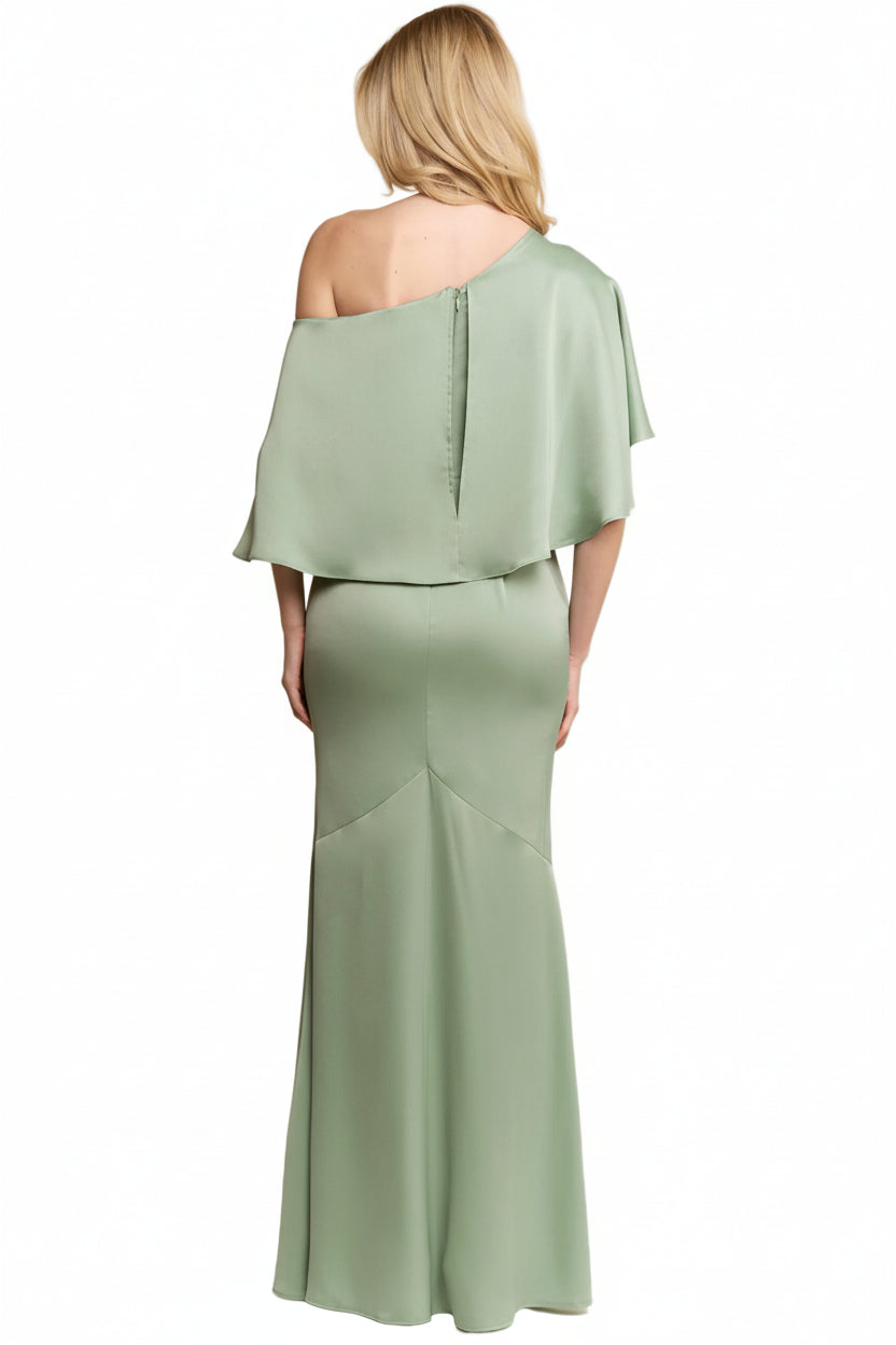 Santa Barbara Bridal Collective - ASYMMETRIC NECKLINE ONE SHOULDER DRESS: Mint / S-M-L(2-2-2)