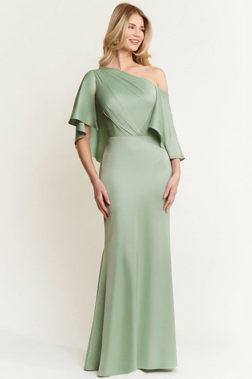 Santa Barbara Bridal Collective - ASYMMETRIC NECKLINE ONE SHOULDER DRESS: Mint / S-M-L(2-2-2)