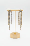 Gold Chain & Rhinestone Drop Earrings