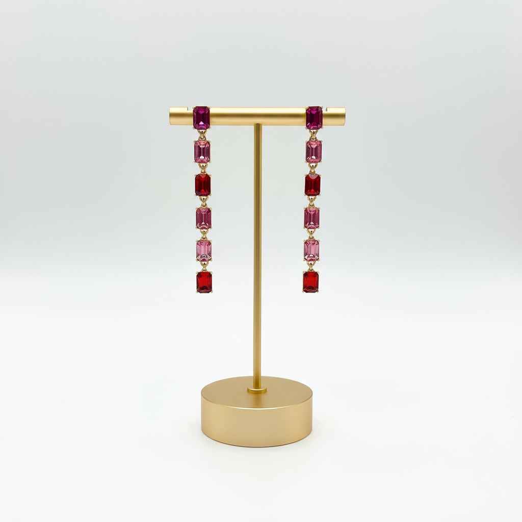 Multi-color baguette earrings
