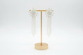 Crystal flowers tassel earrings in Ivory
