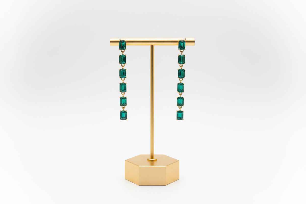 Multi-color baguette earrings