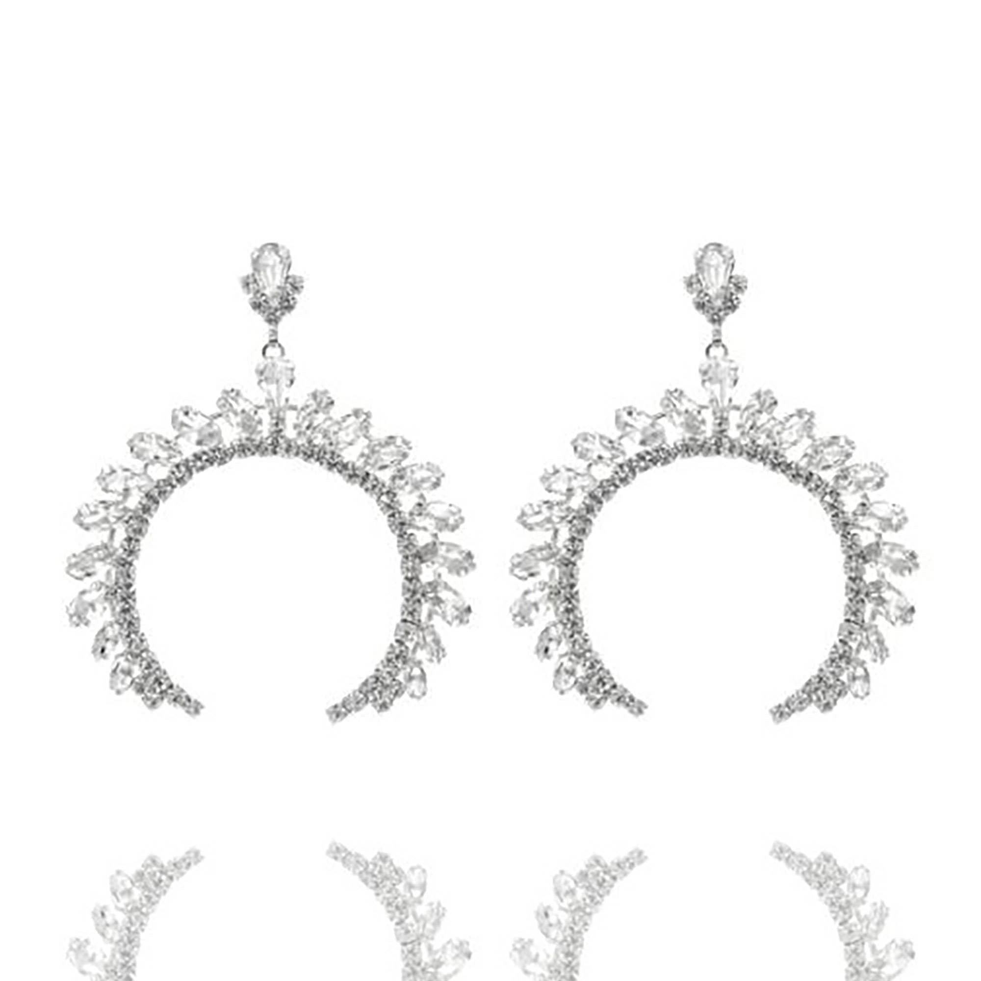 Crystal Squash Blossom Dangle Earrings