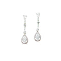 Silver crystal drop earrings
