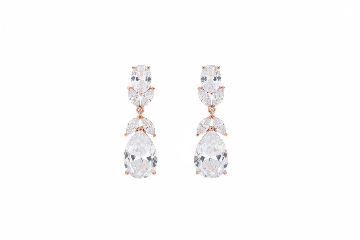 Rose gold drop earrings