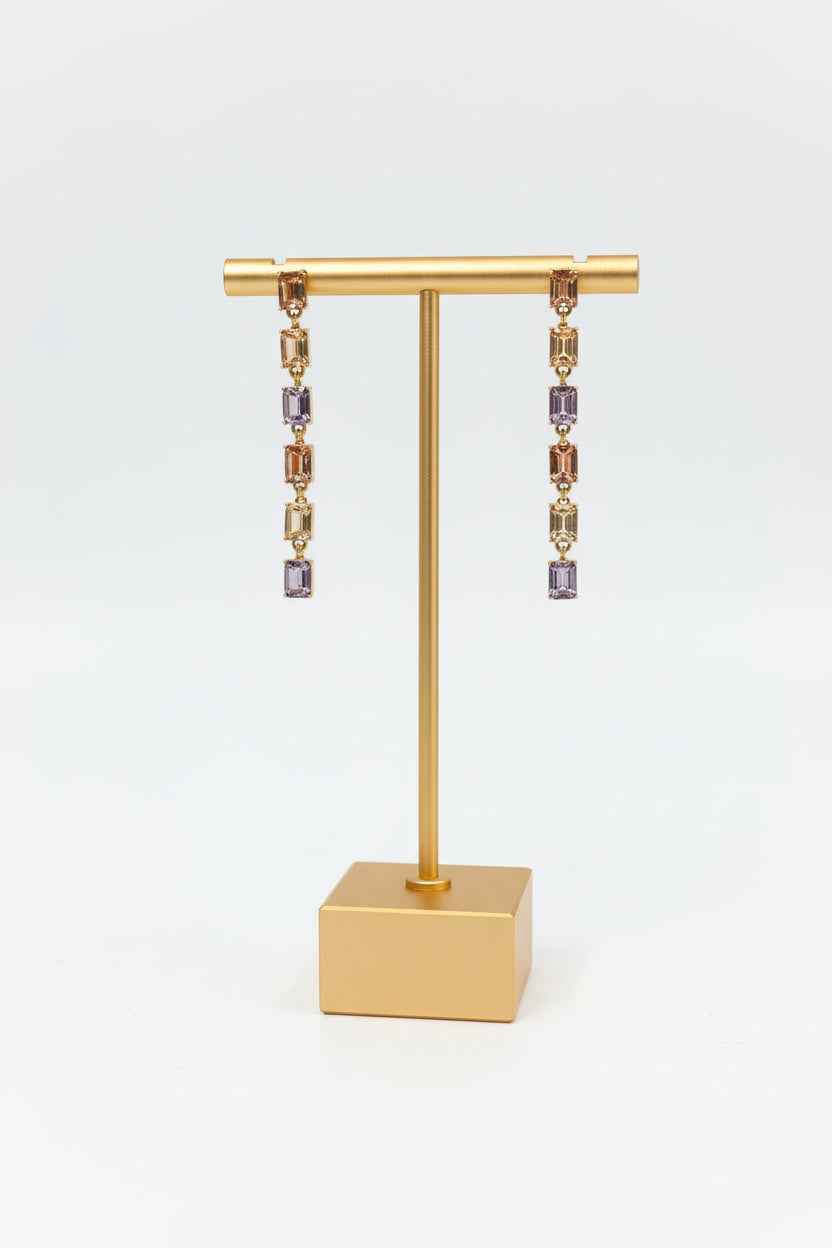 Multi-color baguette earrings