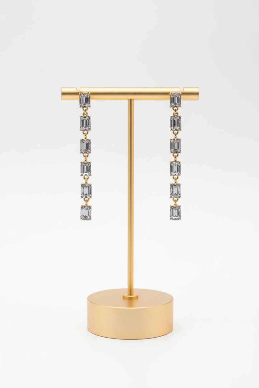Multi-color baguette earrings