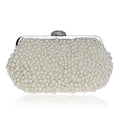 Pearl Clutch With Diamond Clasp Closure For Formal Events Elegant Evening Bag Luxe Accessory