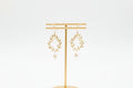 Grecian style gold and pearl drop earrings
