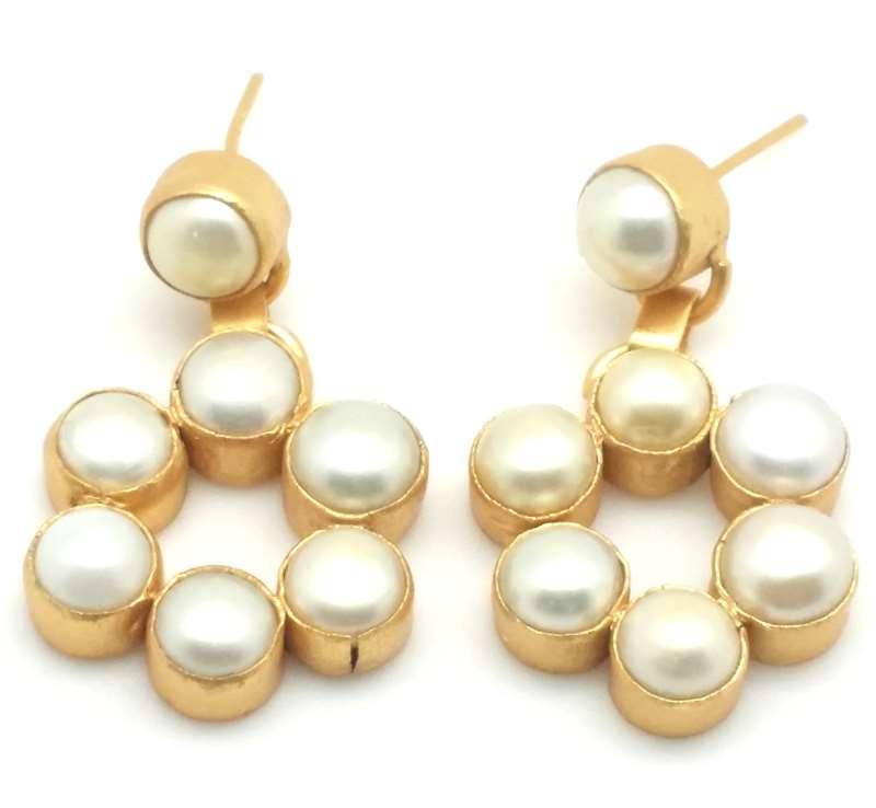 Pearl Circle Earrings