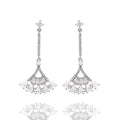 Crystal Fan Dangle Earrings