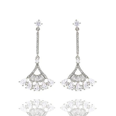 Crystal Fan Dangle Earrings
