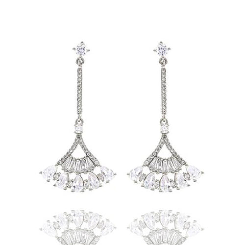 Crystal Fan Dangle Earrings
