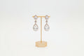 Gold crystal wedding earrings